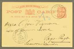 NEW SOUTH WALES  UNUSUAL DESTINATION, 1905 1d Stationery Picture Postcard (Govetts Leap), Posted Sydney, 2.9.05, Address - Autres & Non Classés