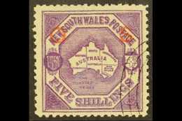 NEW SOUTH WALES  OFFICIAL 1890 5s Deep Purple With Red "OS", SG O47, Used With Superb Presentation Cancel. A Very Scarce - Sonstige & Ohne Zuordnung