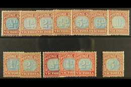 VICTORIA  1890-94 Postage Due Set, SG D1/10, Plus Shade Changes Of ½d, 1d And 2d, Fresh Mint. (13) For More Images, Plea - Other & Unclassified