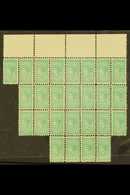 VICTORIA  1901-10 ½d Blue-green, Die I, Wmk Sideways, SG 384, Never Hinged Mint Irregular Block Of 26 From Top Margin. F - Altri & Non Classificati