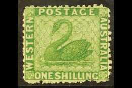 WESTERN AUSTRALIA  1864-79 1d Bright Green Perf 12½ WATERMARK REVERSED Variety, SG 61 Var, Fine Mint, Very Fresh, Unlist - Autres & Non Classés