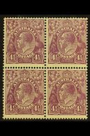 1926-30  4½d Violet KGV, Perf 13½x12½, SG 103, BLOCK OF FOUR Never Hinged Mint. For More Images, Please Visit Http://www - Other & Unclassified