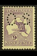 OFFICIAL  1914 9d Violet Punctured "OS", SG O24, Lightly Hinged Mint. For More Images, Please Visit Http://www.sandafayr - Autres & Non Classés