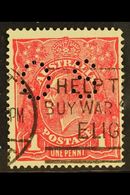 OFFICIAL  1914-21 1d Carmine-red Die II Perforated "OS" With SUBSTITUTED CLICHE Variety, As SG O39h, Fine Used, Fresh &  - Other & Unclassified
