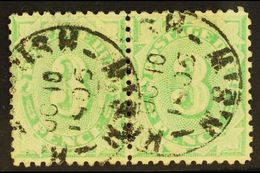 POSTAGE DUE  1902-04 3d Emerald-green Perf 11 Watermark Inverted, SG D37, Fine Cds Used Horizontal PAIR, Fresh & Scarce. - Autres & Non Classés