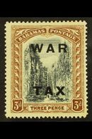 1919  3d Black And Brown "WAR TAX" With WATERMARK REVERSED, SG 105x, Never Hinged Mint. For More Images, Please Visit Ht - Sonstige & Ohne Zuordnung