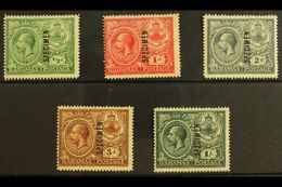 1920  Peace Set Ovptd "Specimen", SG 106s/110s, Very Fine Mint. (5 Stamps) For More Images, Please Visit Http://www.sand - Other & Unclassified