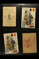 STAMP DESIGNS ON ADVERTISING CARDS - CIRCA 1908  A Scarce & Attractive Group Of Colourful Advertising Cards, 3 Different - Sonstige & Ohne Zuordnung