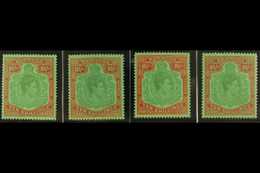 1943-53  10s KGVI KEY PLATES, All Four Later Printings (SG 119c, 119d, 119e And 119f), Very Fine Mint. (4 Stamps)  For M - Bermudas