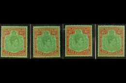 1943-53  10s KGVI KEY PLATES, All Four Later Printings (SG 119c, 119d, 119e And 119f), Very Fine Mint. (4 Stamps)  For M - Bermuda