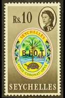 1968  10r Multicolored, "No Stop After I" Variety, SG 15b, Never Hinged Mint With Tiny Corner Gum Bend. The Difficult On - British Indian Ocean Territory (BIOT)