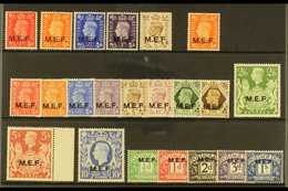 MIDDLE EAST FORCES  1942-47 FINE MINT COLLECTION On A Stock Card That Includes 1942 "Type I" Opt'd Set, "Type II" Opt'd  - Afrique Orientale Italienne