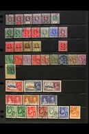 1904-1952 FINE USED COLLECTION  On Stock Pages, ALL DIFFERENT, Inc 1913-19 Set To 2½d & 6d, 1916-19 3d "War Tax" Opts (x - Iles Vièrges Britanniques