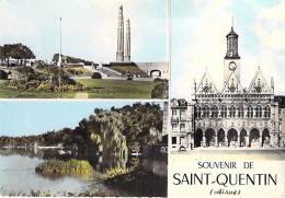 02 - SAINT QUENTIN ( Lot De 2 Cartes ) : Jolies Multivues Colorisées - CPSM Dentelée Grand Format 1960's - Aisne - Saint Quentin