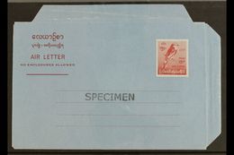 1973  15p Lake On Blue "Bird" Letter Sheet (H&G G5) Overprinted "SPECIMEN" Unused, Some Folding To Flaps. Scarce - State - Birmania (...-1947)