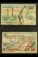 1961  5s On 100f & 10s On 200f Air "Republique Federale" Overprints SMALL NUMERALS Varieties, Yvert 49a/50a, Fine Used.  - Andere & Zonder Classificatie