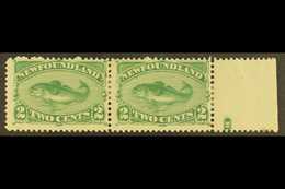 1896  2c Green Cod Fish Re-issue, SG 64, Very Fine Marginal Mint Pair (one With Tiny Hinge Thin Spot). For More Images,  - Otros & Sin Clasificación