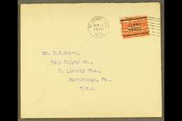 1920  3c On 15c Bright Scarlet, Wide Setting, SG 146, On Cover To USA, Tied St John's Machine Cancel Of Sept. 14th - The - Altri & Non Classificati
