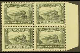 1928  5c Slate Grey, Line Perf 14-13½, Express Train, SG 168a, Superb Marginal NHM Block Of 4. For More Images, Please V - Sonstige & Ohne Zuordnung