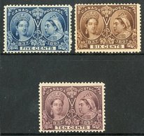 1897  5c Blue, 6c Brown & 10c Purple 'Jubilee' Issues, SG 128/9 & 131, Fine Mint, Small Gum Thin To 6c. (3 Stamps) For M - Autres & Non Classés