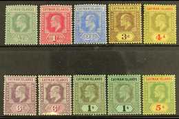 1907-09  KEVII Set To 5s, SG 25/33, Including 6d Both Listed Shades And 1s Both Watermarks, Fine Mint. (10 Stamps) For M - Cayman (Isole)