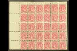 1893-1900  2½d Deep Rose Perf 11, SG 16a, Mint Complete HALF-SHEET Of 30 (6x5) With Margins To Three Side. Some Gum Dist - Cookinseln