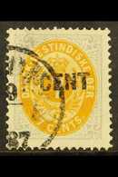 1887  1c On 7c Yellow-ochre & Slate-lilac Surcharge (Facit 23a, SG 36), Fine Cds Used For More Images, Please Visit Http - Dänisch-Westindien