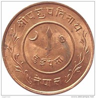 NEPAL 2 PAISA COPPER COIN 1941 AD KM-709.2 UNCIRCULATED UNC - Népal