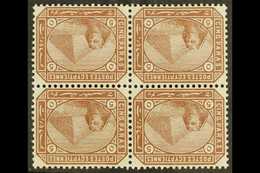 1879  5pa Deep Brown, Watermark Inverted SG 44w, In A Fine Never Hinged Mint Block Of Four. Cat SG £480+ For More Images - Other & Unclassified