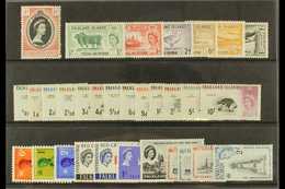 1953-66 VERY FINE MINT COLLECTION  On A Stockcard. Inc 1953 Coronation, 1955-57 Defin Set, 1960-66 Bird Defins - Most Va - Islas Malvinas