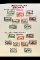 1944-1949 COMPLETE FINE MINT COLLECTION  On Leaves, All Different, Inc 1944-45 Opts All Four Sets All With Both 6d Shade - Falkland Islands