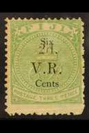 1875  2c On 6c On 3d Green, Surcharge In Black, SG 25, Mint With A Couple Of Tiny Gum Thins, Light Crease Across Base Cl - Fiji (...-1970)