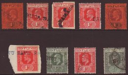 STRAIGHT LINE VILLAGE CANCELS  A Fine Group Of Various KEVII ½d And 1d Values Showing A Range Of Part Straight Line Canc - Fidji (...-1970)