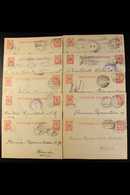 1912-17 POSTAL STATIONERY ASSEMBLY  A Commercially Used Hoard Of 10p Red "Russian Type" Postal Stationery Cards Mostly T - Other & Unclassified