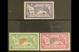 1925-26  "Merson" Set - 3f, 10f And 20f (Yvert 206/08, SG 429 & 431/32) Never Hinged Mint. Fresh And Attractive! (3 Stam - Other & Unclassified