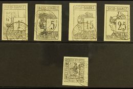 DIEGO SUAREZ  1890-91 IMPERF GROUP Inc 1890 Set Of 4 (Yv 6/9) & 1891 5c (Yv 10), Very Fine Used, Most With Legible Cds & - Autres & Non Classés