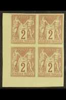 GENERAL COLONIES  1878-80 2c Brown & Buff, Corner Imperf Block Of 4, Yv 38, With Clear Margins, Fine Mint (1 Block Of 4) - Autres & Non Classés