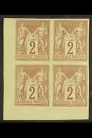 GENERAL COLONIES  1878-80 2c Brown & Buff, Corner Imperf Block Of 4, Yv 38, With Clear Margins, Fine Mint (1 Block Of 4) - Other & Unclassified