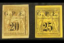 GUADELOUPE  1884 "20" On 30c Dull Brown & "25" On 35c Black On Orange "G.P.E." Overprints (Yvert 1/2, SG 6/7), Fine Mint - Autres & Non Classés