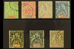 OCEANIC SETTLEMENTS  1892 "Tablet" Definitives New Colours Set Complete, SG 14/20 (Yvert 14/20), Very Fine Used (7 Stamp - Otros & Sin Clasificación