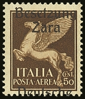 ZARA (ZADAR)  1943 50c Sepia "BESETZUNG / ZARA / DEUTSCHE" Vertically Shifted Overprint Variety, Michel 24 F I, Very Fin - Autres & Non Classés