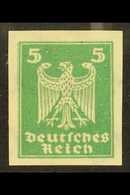 1924  5pf Green Eagle IMPERF (Michel 356 U, SG 370a), Fine Mint, Very Fresh, Expertized Kosack. For More Images, Please  - Other & Unclassified