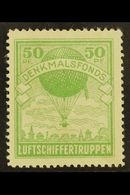 RARE BALLOON LABEL.  Circa 1910's 50pf Yellow-green DENKMALSFONDS LUFTSCHIFFERTRUPPEN (Airships Troops Memorial Fund) Ch - Sonstige & Ohne Zuordnung