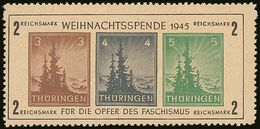 SOVIET ZONE - THURINGEN  1945 Christmas Anti-Fascist Miniature Sheet On Yellowish Grey Paper, Type 1, Michel Bl 1 1tx, N - Other & Unclassified