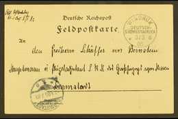 SOUTH WEST AFRICA  1905 (3 March) Stampless Printed Feldpost Card Addressed To Germany, Bearing "Windhuk" Cds, Plus Arri - Other & Unclassified