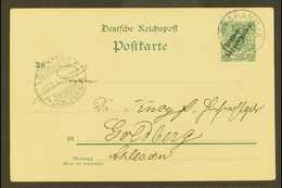 SOUTH WEST AFRICA  1900 (18 Apr) 10pf Green Ovpt'd Postal Stationery Card Addressed To Germany, Cancelled By "Okahandja" - Autres & Non Classés