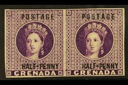 1881  ½d Deep Mauve, Wmk Large Star, Variety "Imperf Pair", SG 21a, Very Fine And Fresh Mint No Gum. For More Images, Pl - Grenade (...-1974)