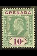 1904-6  10s Green & Purple, Wmk Mult Crown CA, SG 76, Very Fine Mint. For More Images, Please Visit Http://www.sandafayr - Grenade (...-1974)