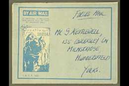 1945 BRITISH MILITARY FORCES CHRISTMAS AEROGRAMME  Kessler 192 Without "X'mas Mail Free" Imprint, From Bombay To England - Andere & Zonder Classificatie