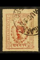 KISHANGARH  1913-16 5R Brown, SG 71, Very Fine Cds Used. For More Images, Please Visit Http://www.sandafayre.com/itemdet - Other & Unclassified